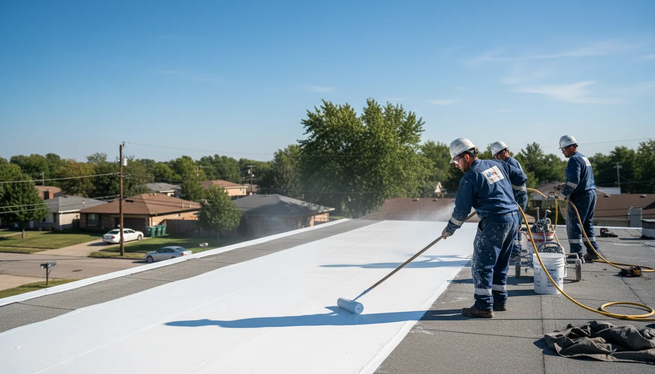 Commercial roof coating in Battiest, OK near me